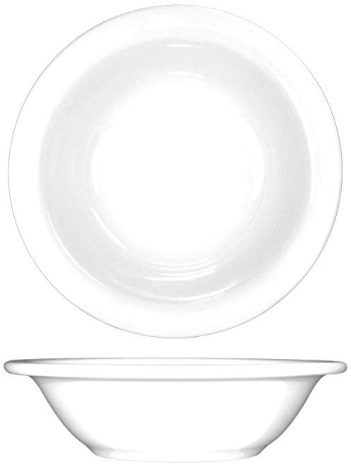 ITI-DO-10 Porcelain Dover 10-Ounce 6.375-Inch Grapefruit Bowl, 36-Piece, White