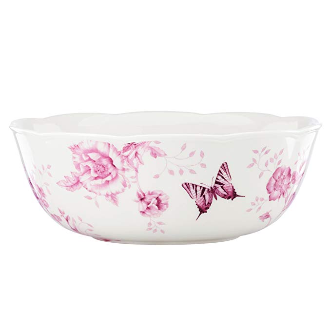 Lenox Butterfly Meadow Serving Bowl, Toile Pink