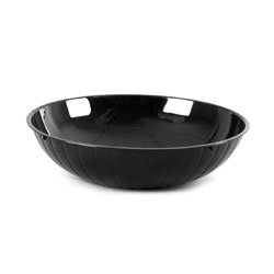 CaterLine Heavyweight Plastic Serving Bowl, 12-Inch, Black (24-Count)