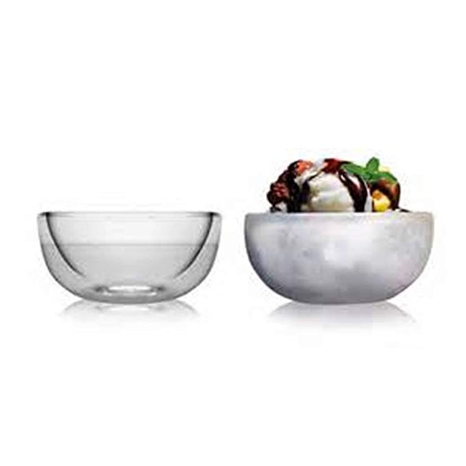Zak - Arctic Glass, Hand Crafter Borosilicate Glass, 2pc Bowl Set, The Ultimate Cold