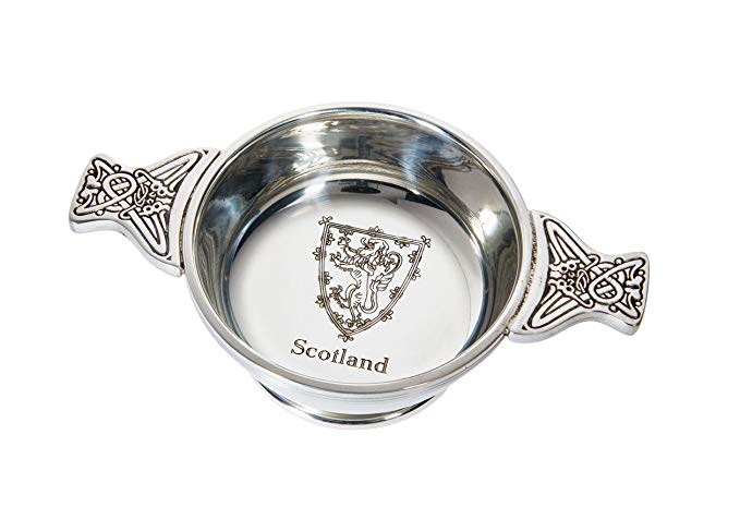 Wentworth Pewter - Lion of Scotland Standard Pewter Whisky Tasting Bowl Loving Cup Burns Night