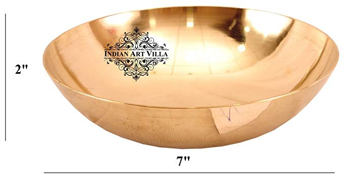 IndianArtVilla Bronze Kansa Utensils|Round Shape Bowl Katori|760 ML Capacity| Serving Vegetable Kheer|Home Hotel Restaurant Tableware
