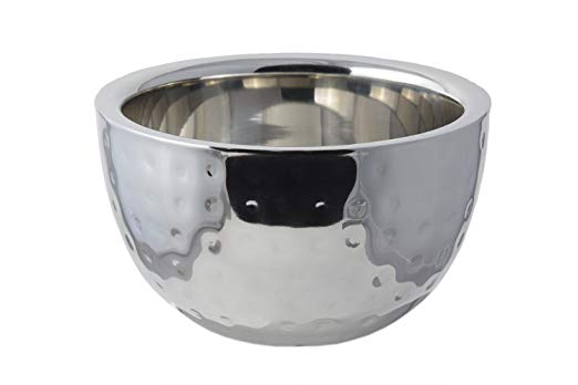 Bon Chef 61258 Stainless Steel Double Wall Bowl, Hammer Finish, 1-1/4 quart Capacity, 6-1/4