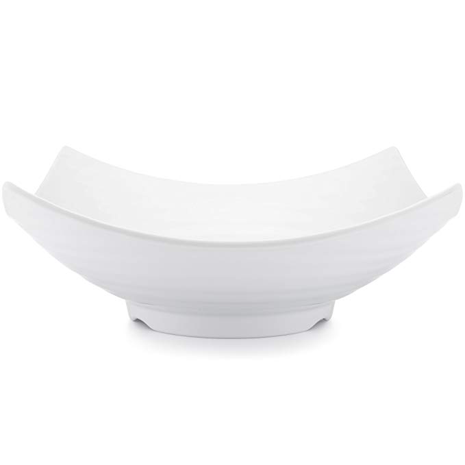 Q Squared Zen BPA-Free Melamine Serving Bowl, 12-1/2 Inches, White