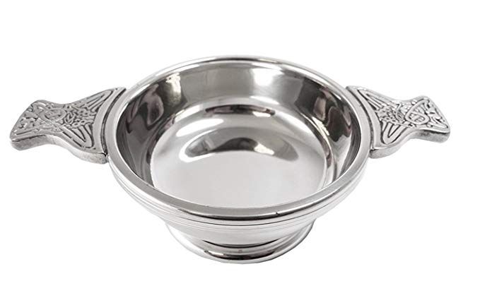Scottish Pewter Personalised Pewter Scottish Quaich Bowl - Engrave with Your Message