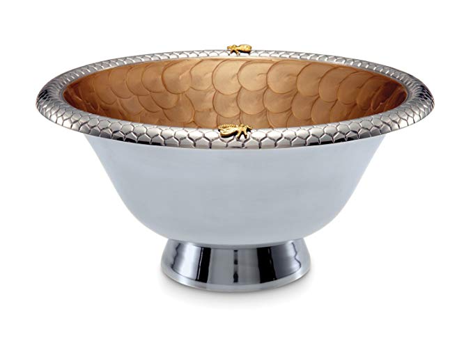 Julia Knight Queen Bee Pedestal Bowl, 14-Inch, Toffee, Brown