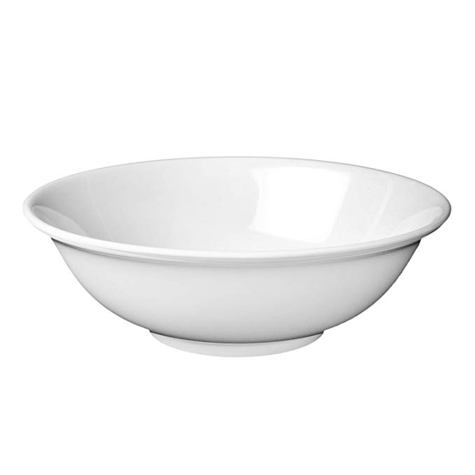 Excellanté Milan Melamine White Collection 6.875-Inch 22-Ounce Rimless Bowl, White, 12-Piece