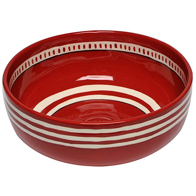 Thompson & Elm M. Bagwell Colors Collection Ceramic Serving Bowl, 9.25-Inches in Diameter, Red