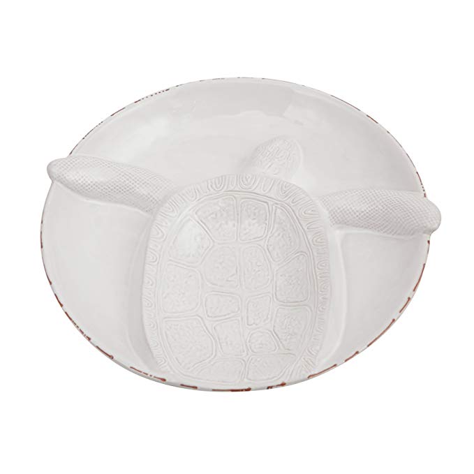 Mud Pie Turtle Section Serving Bowl Platter, White