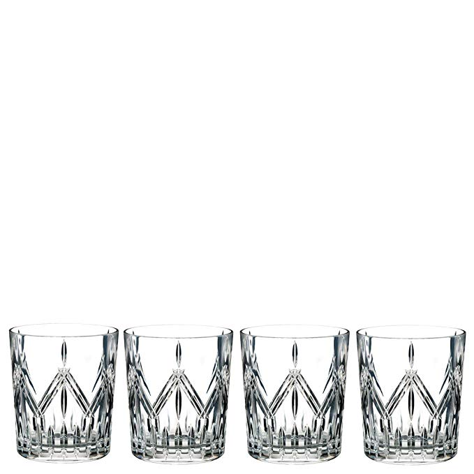 Marquis By Waterford 40032085 Lacey Double Old Fashioned Set of 4, 14 ounce, Clear