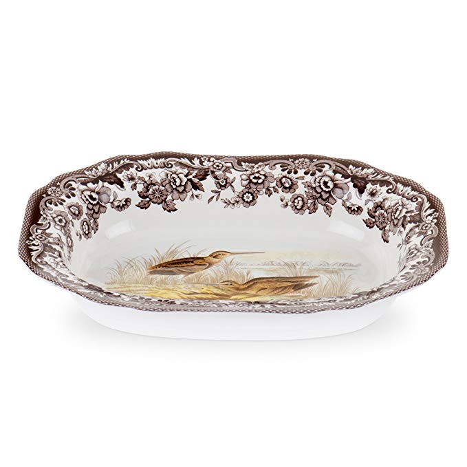 Spode Woodland Open Vegetable Dish with Snipe