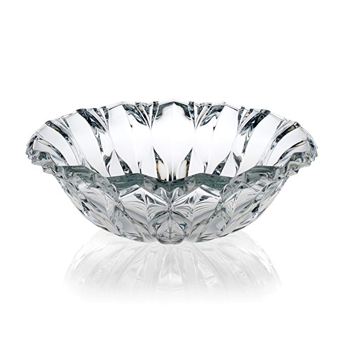 Celebrations by Mikasa Blossom Crystal Centerpiece Bowl, 13.5-Inch
