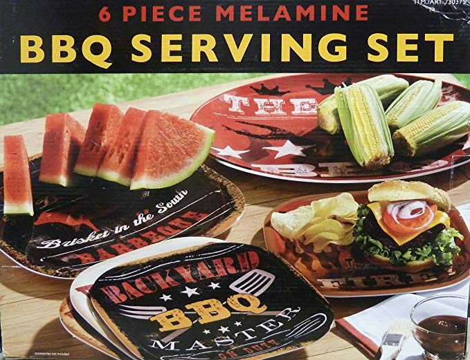 Certified International 6 Piece Melamine BBQ Serving Set
