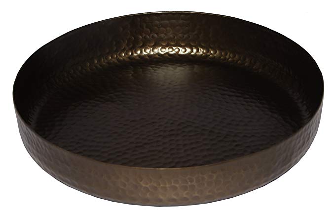 Melange Home Decor Rustic Collection, 12-inch Round Platter, Color - Brass