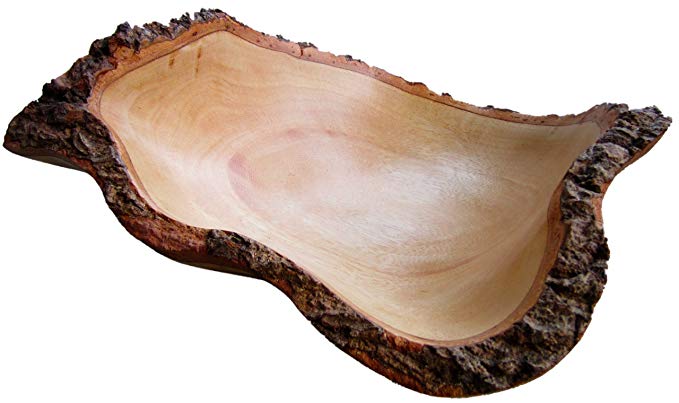 roro 10 In Mango Wood Fruit Bowl with Bark Edges Made from Sustainable Orchard Wood