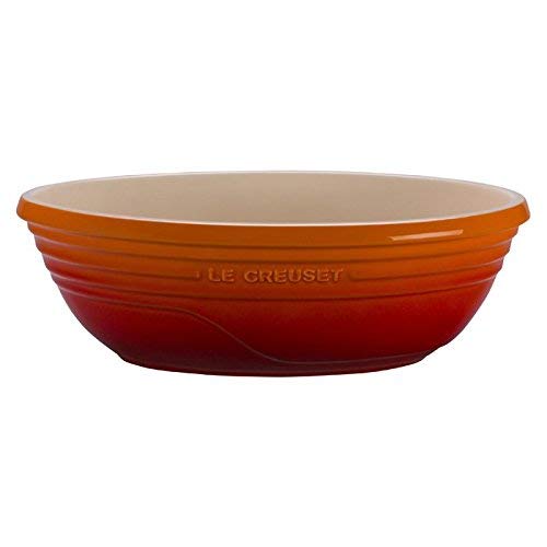 Le Creuset Stoneware 3-1/2-Quart Oval Serving Bowl, Large, Flame