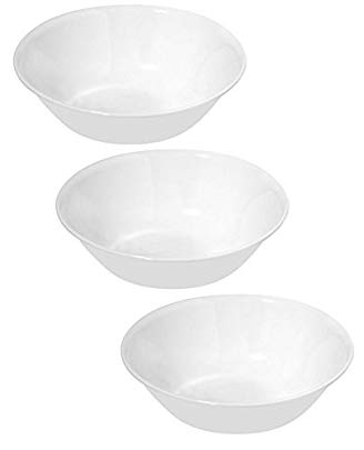 Set of 3 Corelle Livingware Winter Frost White 1-Quart Serving Bowl