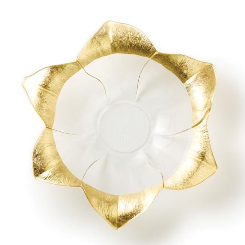 VIETRI Rufolo Glass Gold Medium Flower Bowl
