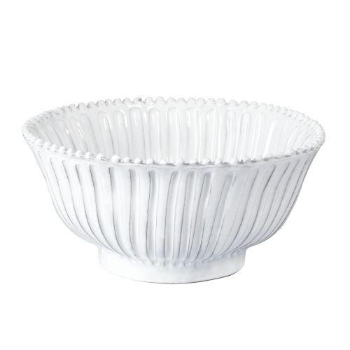 Vietri INC-1131 Incanto Stripe Medium Serving Bowl, White