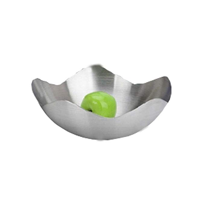 PANDA SUPERSTORE Lotus Design Home Basics Stainless Steel Fruit Basket Fruit Bowl Small