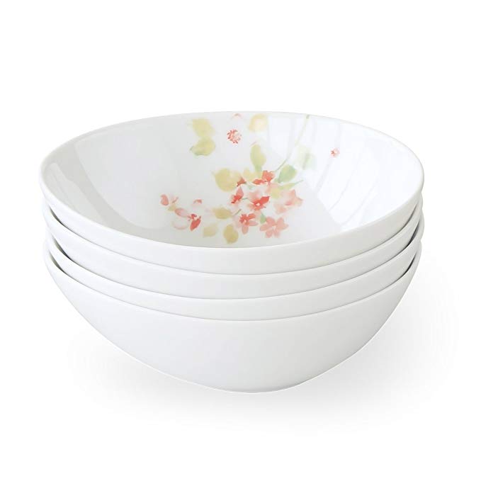 Cinf Japanese 26 oz Ceramic Porcelain Dipping Bowls for Cereal, Salad, Dessert,Soup Dip Bowls - Set of 4,White,Microwave, Oven, Freezer and Dishwasher Safe …