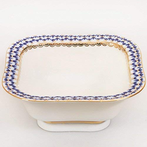 Imperial / Lomonosov Porcelain Salad Bowl 'Cobalt Net' Small