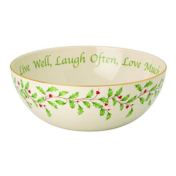 Lenox Holiday Live Well, Laugh Often, Love Much Serve Bowl