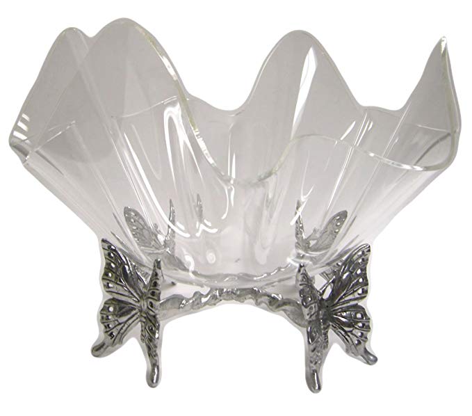 Arthur Court Butterfly Stand with 14-Inch Acrylic Bowl