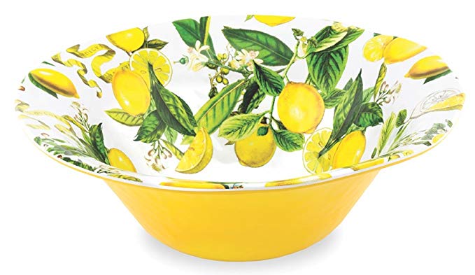 Michel Design Works Melamine Large Serving Bowl, Lemon Basil