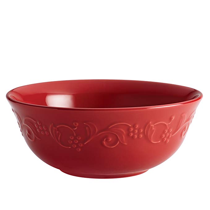 Paula Deen Signature Dinnerware Spiceberry Collection Stoneware Serving Bowl, 10-Inch, Red