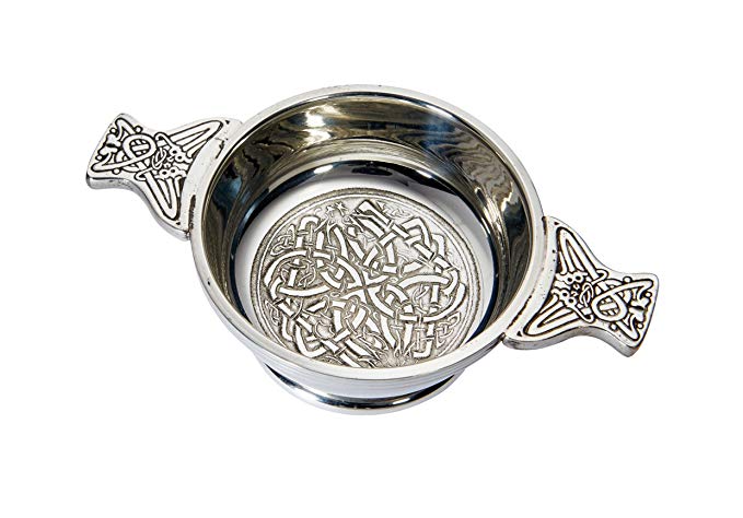 Wentworth Pewter - Standard Celtic Circle Pewter Quaich Whisky Tasting Bowl Loving Cup Burns Night