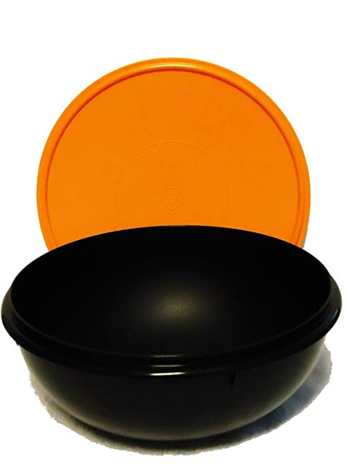 Tupperware Fix n Mix Serving Bowl 26 Cup Black/Orange New Halloween
