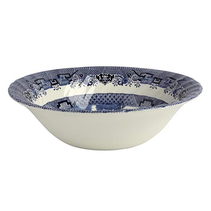 Queen's Blue Willow Imperial Salad Serving Bowl, 9.5-Inch Diameter, 32-Ounce Capacity