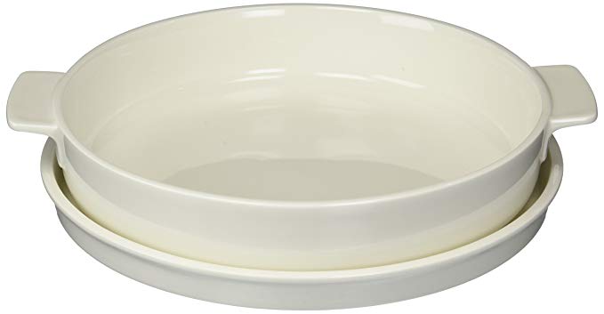 Clever Cooking Round Baking Dish with Lid by Villeroy & Boch - Premium Porcelain Baking Dish - Made in Germany - Dishwasher and Microwave Safe - 11 Inches
