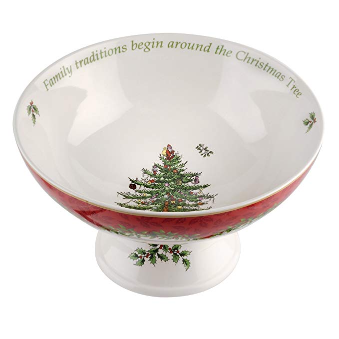 Spode Christmas Tree Annual 2013 Footed Compote Serving Bowl