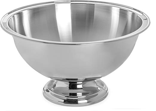 Carlisle 609310 Stainless Steel Punch/Serving Bowl with Mirror-Polished Finish, 10 Quart