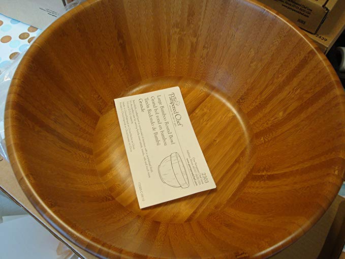 Pampered Chef Large Bamboo Round Bowl