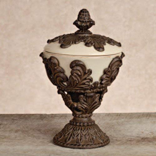 Pedestal Metal and Cream Nut Bowl